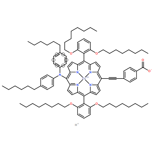 Zincate(1-), [4-[2-[15-[bis(4-hexylphenyl)amino]-10,20-bis[2,6-bis(octyloxy)phenyl]-21H,23H-porphin-5-yl-κN21,κN22,κN23,κN24]ethynyl]benzoato(3-)]-,