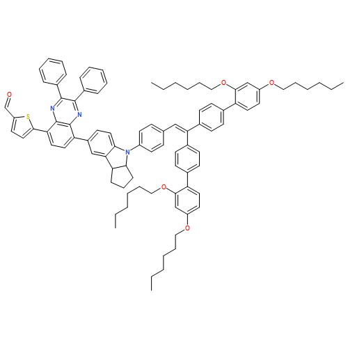 2-Thiophenecarboxaldehyde, 5-[8-[4-[4-[2,2-bis[2',4'-bis(hexyloxy)[1,1'-biphenyl]-4-yl]ethenyl]phenyl]-1,2,3,3a,4,8b-hexahydrocyclopent[b]indol-7-yl]-2,3-diphenyl-5-quinoxalinyl]-