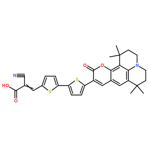 2-Propenoic acid, 2-cyano-3-[5'-(2,3,6,7-tetrahydro-1,1,7,7-tetramethyl-11-oxo-1H,5H,11H-[1]benzopyrano[6,7,8-ij]quinolizin-10-yl)[2,2'-bithiophen]-5-