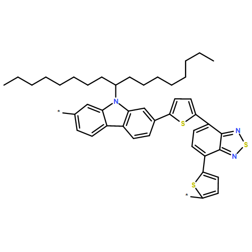 Poly[N-9'-heptadecanyl-2,7-carbazole-alt-5,5-(4',7'-di-2-thienyl-2',1',3'-benzothiadiazole)