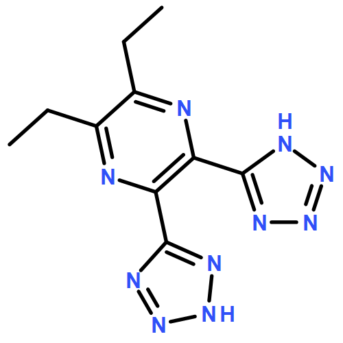 Pyrazine, 2,3-diethyl-5,6-bis(2H-tetrazol-5-yl)-