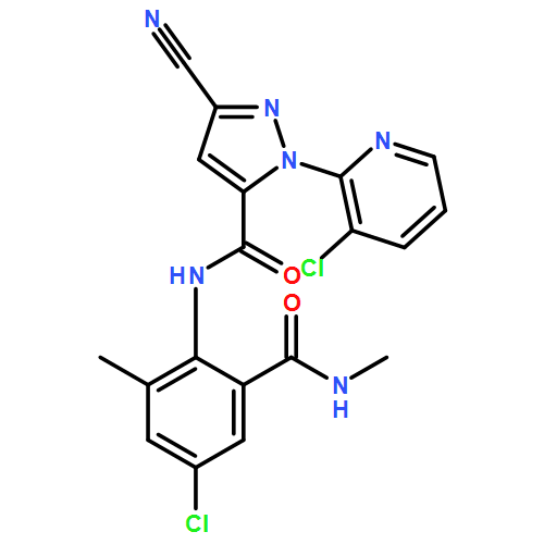 1H-Pyrazole-5-carboxamide, N-[4-chloro-2-methyl-6-[(methylamino)carbonyl]phenyl]-1-(3-chloro-2-pyridinyl)-3-cyano-