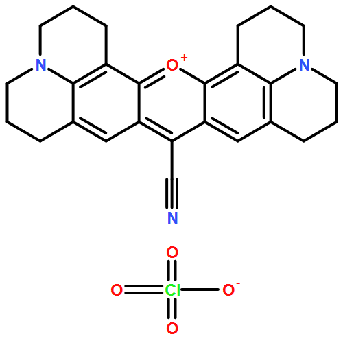 1H,5H,11H,15H-Xantheno[2,3,4-ij:5,6,7-i'j']diquinolizin-18-ium, 9-cyano-2,3,6,7,12,13,16,17-octahydro-, perchlorate (1:1)