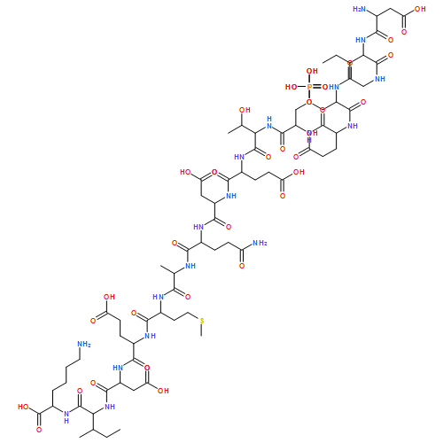 L-Lysine, L-α-aspartyl-L-isoleucylglycyl-O-phosphono-L-seryl-L-α-glutamyl-O-phosphono-L-seryl-L-threonyl-L-α-glutamyl-L-α-aspartyl-L-glutaminyl-L-alanyl-L-methionyl-L-α-glutamyl-L-α-aspartyl-L-isoleucyl-