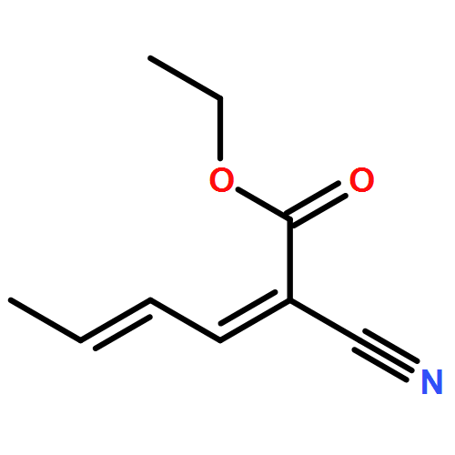 2,4-Hexadienoic acid, 2-cyano-, ethyl ester, (E,E)- (9CI)