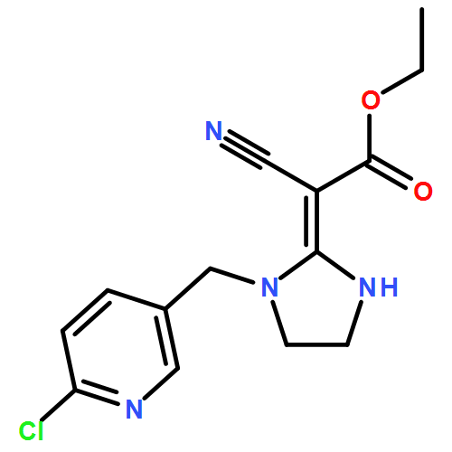 Acetic acid, 2-[1-[(6-chloro-3-pyridinyl)methyl]-2-imidazolidinylidene]-2-cyano-, ethyl ester