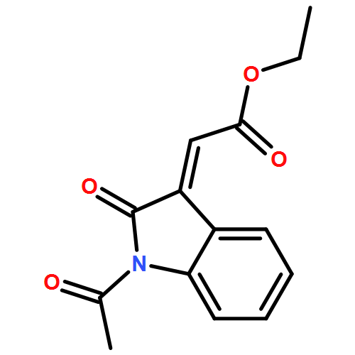 Acetic acid, 2-(1-acetyl-1,2-dihydro-2-oxo-3H-indol-3-ylidene)-, ethyl ester