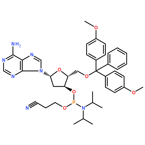 Adenosine, 5'-O-[bis(4-methoxyphenyl)phenylmethyl]-2'-deoxy-,3'-[2-cyanoethyl bis(1-methylethyl)phosphoramidite]