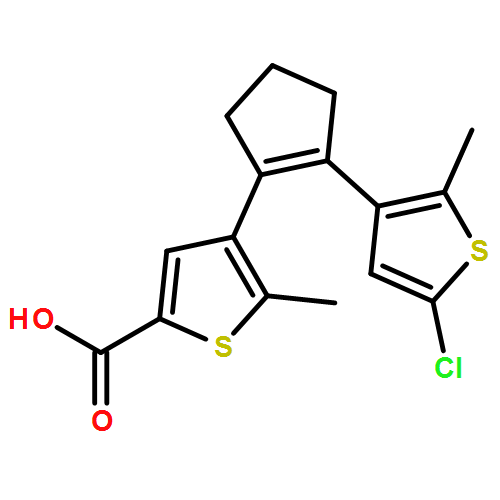 2-Thiophenecarboxylic acid, 4-[2-(5-chloro-2-methyl-3-thienyl)-1-cyclopenten-1-yl]-5-methyl-