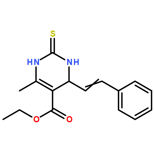 5-Pyrimidinecarboxylic acid,1,2,3,4-tetrahydro-6-methyl-4-(2-phenylethenyl)-2-thioxo-, ethyl ester