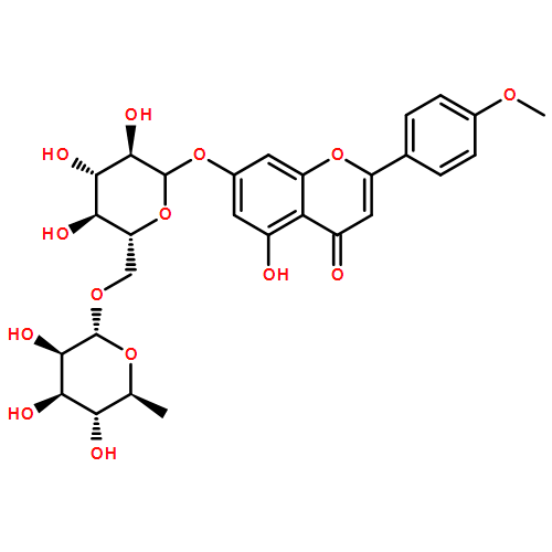 4H-1-Benzopyran-4-one, 7-[[6-O-(6-deoxy-α-L-mannopyranosyl)-D-glucopyranosyl]oxy]-5,7-dihydroxy-2-(4-methoxyphenyl)-