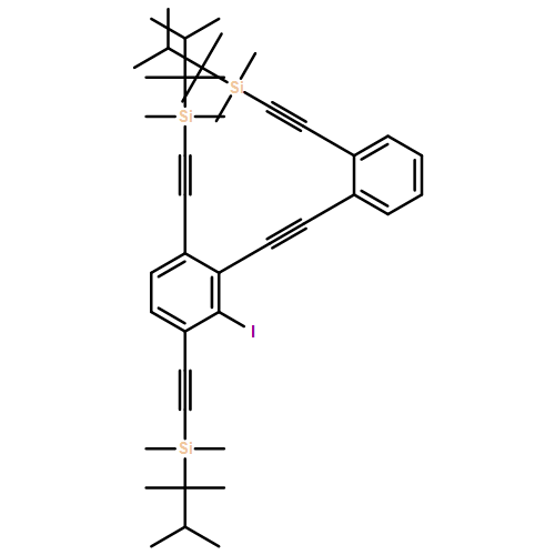 Benzene, 1,4-bis[2-[dimethyl(1,1,2-trimethylpropyl)silyl]ethynyl]-2-[2-[2-[2-[dimethyl(1,1,2-trimethylpropyl)silyl]ethynyl]phenyl]ethynyl]-3-iodo-