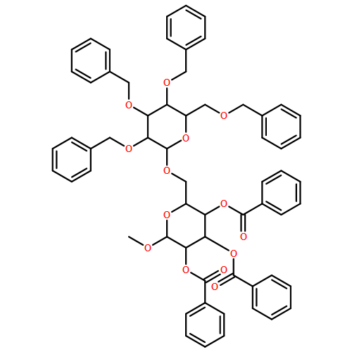 α-D-Glucopyranoside, methyl 6-O-[2,3,4,6-tetrakis-O-(phenylmethyl)-α-D-glucopyranosyl]-, 2,3,4-tribenzoate
