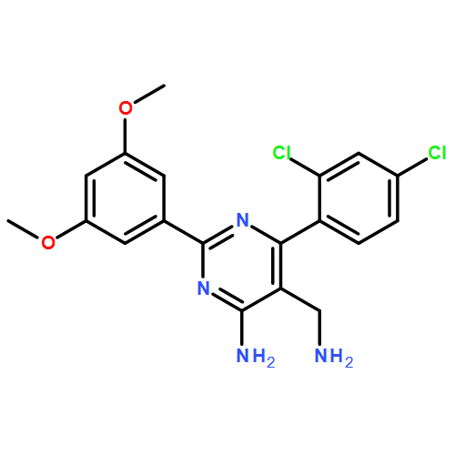 5-Pyrimidinemethanamine, 4-amino-6-(2,4-dichlorophenyl)-2-(3,5-dimethoxyphenyl)-