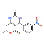 5-Pyrimidinecarboxylic acid,1,2,3,4-tetrahydro-6-methyl-4-(3-nitrophenyl)-2-thioxo-, ethyl ester