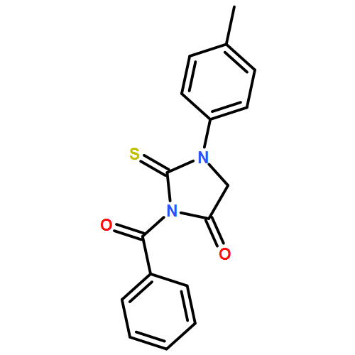 4-Imidazolidinone, 3-benzoyl-1-(4-methylphenyl)-2-thioxo-