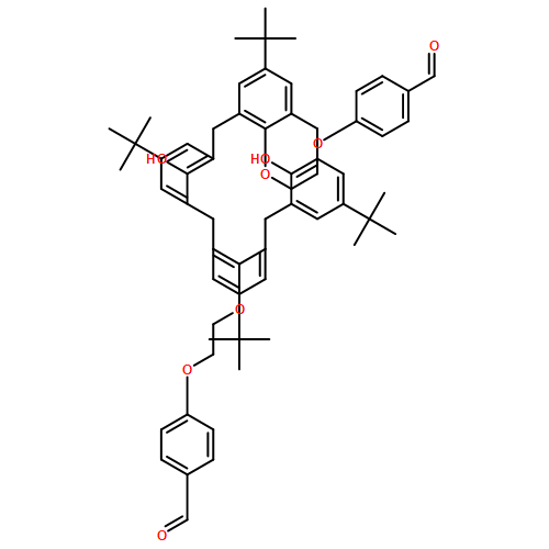 Benzaldehyde, 4,4'-[[5,11,17,23-tetrakis(1,1-dimethylethyl)-26,28-dihydroxypentacyclo[19.3.1.13,7.19,13.115,19]octacosa-1(25),3,5,7(28),9,11,13(27),15,17,19(26),21,23-dodecaene-25,27-diyl]bis(oxy-2,1-ethanediyloxy)]bis-