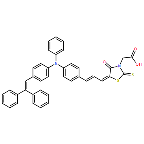 3-Thiazolidineacetic acid, 5-[3-[4-[[4-(2,2-diphenylethenyl)phenyl]phenylamino]phenyl]-2-propen-1-ylidene]-4-oxo-2-thioxo-