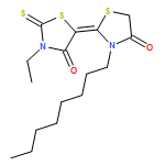 4-Thiazolidinone, 3-ethyl-5-(3-octyl-4-oxo-2-thiazolidinylidene)-2-thioxo-