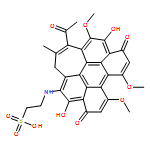 Ethanesulfonic acid, 2-[(3-acetyl-6,11-dihydro-5,12-dihydroxy-4,8,9-trimethoxy-2-methyl-6,11-dioxo-1H-cyclohepta[ghi]perylen-13-yl)amino]-