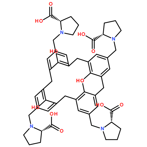 L-Proline, 1,1',1'',1'''-[(25,26,27,28-tetrahydroxypentacyclo[19.3.1.13,7.19,13.115,19]octacosa-1(25),3,5,7(28),9,11,13(27),15,17,19(26),21,23-dodecaene-5,11,17,23-tetrayl)tetrakis(methylene)]tetrakis-