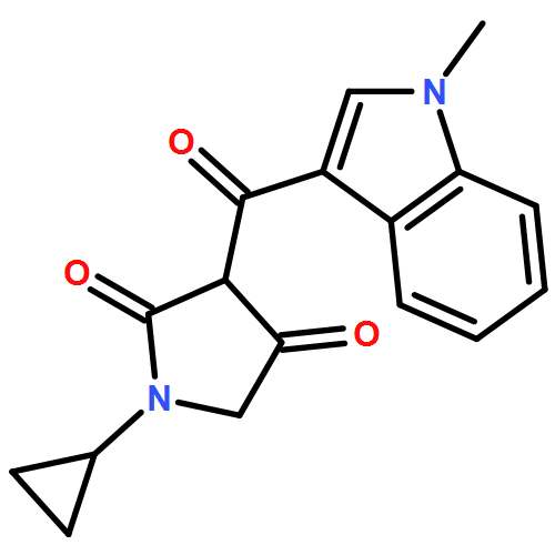 2,4-Pyrrolidinedione, 1-cyclopropyl-3-[(1-methyl-1H-indol-3-yl)carbonyl]-