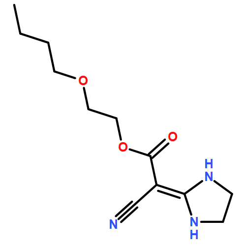 Acetic acid, 2-cyano-2-(2-imidazolidinylidene)-, 2-butoxyethyl ester
