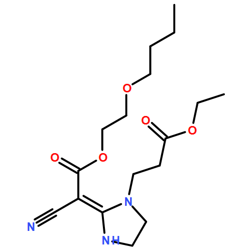 1-Imidazolidinepropanoic acid, 2-[2-(2-butoxyethoxy)-1-cyano-2-oxoethylidene]-, ethyl ester