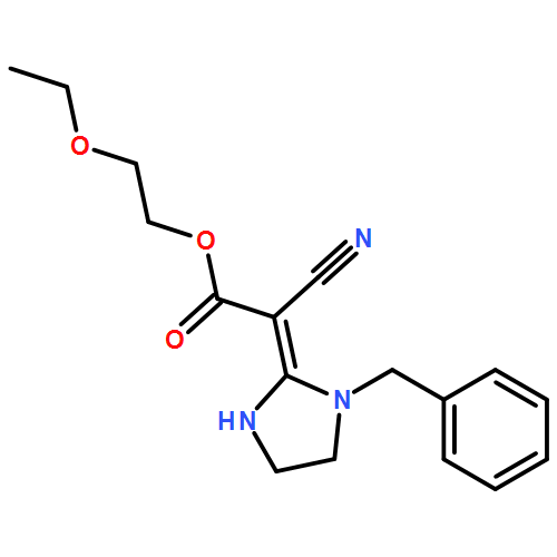 Acetic acid, 2-cyano-2-[1-(phenylmethyl)-2-imidazolidinylidene]-, 2-ethoxyethyl ester