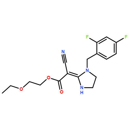 Acetic acid, 2-cyano-2-[1-[(2,4-difluorophenyl)methyl]-2-imidazolidinylidene]-, 2-ethoxyethyl ester