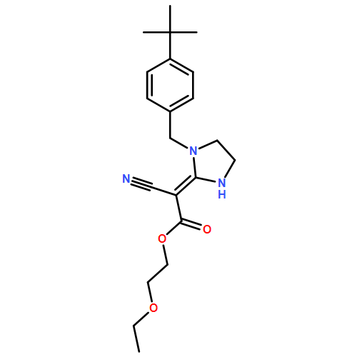 Acetic acid, 2-cyano-2-[1-[[4-(1,1-dimethylethyl)phenyl]methyl]-2-imidazolidinylidene]-, 2-ethoxyethyl ester