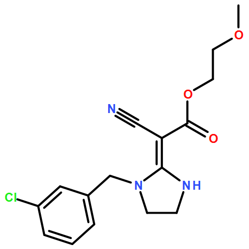 Acetic acid, 2-[1-[(3-chlorophenyl)methyl]-2-imidazolidinylidene]-2-cyano-, 2-methoxyethyl ester