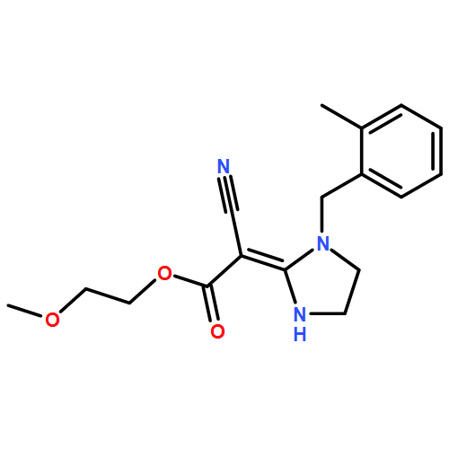 Acetic acid, 2-cyano-2-[1-[(2-methylphenyl)methyl]-2-imidazolidinylidene]-, 2-methoxyethyl ester