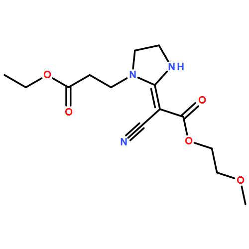1-Imidazolidinepropanoic acid, 2-[1-cyano-2-(2-methoxyethoxy)-2-oxoethylidene]-, ethyl ester
