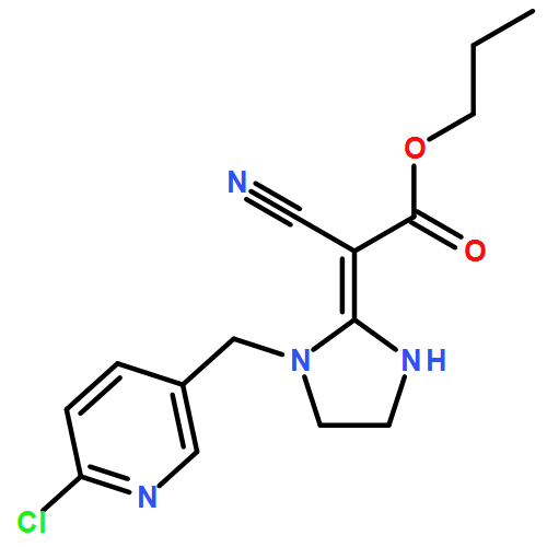 Acetic acid, 2-[1-[(6-chloro-3-pyridinyl)methyl]-2-imidazolidinylidene]-2-cyano-, propyl ester