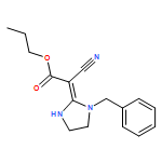 Acetic acid, 2-cyano-2-[1-(phenylmethyl)-2-imidazolidinylidene]-, propyl ester