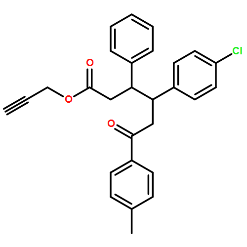 Benzenehexanoic acid, γ-(4-chlorophenyl)-4-methyl-ε-oxo-β-phenyl-, 2-propyn-1-yl ester, (βR,γR)-rel-