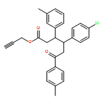 Benzenehexanoic acid, γ-(4-chlorophenyl)-4-methyl-β-(3-methylphenyl)-ε-oxo-, 2-propyn-1-yl ester, (βR,γR)-rel-