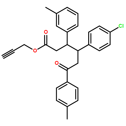 Benzenehexanoic acid, γ-(4-chlorophenyl)-4-methyl-β-(3-methylphenyl)-ε-oxo-, 2-propyn-1-yl ester, (βR,γR)-rel-