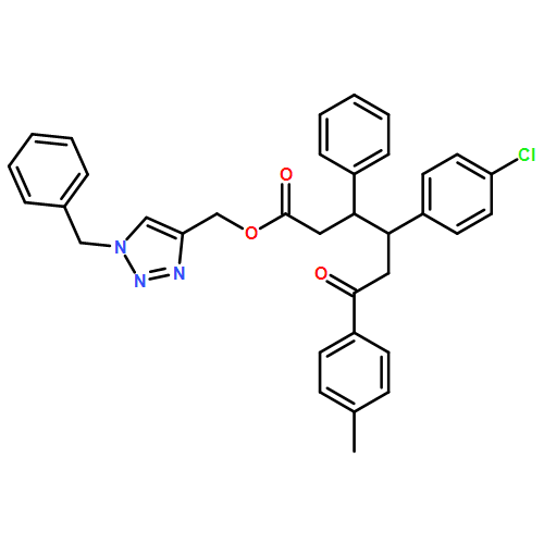 Benzenehexanoic acid, γ-(4-chlorophenyl)-4-methyl-ε-oxo-β-phenyl-, [1-(phenylmethyl)-1H-1,2,3-triazol-4-yl]methyl ester, (βR,γR)-rel-