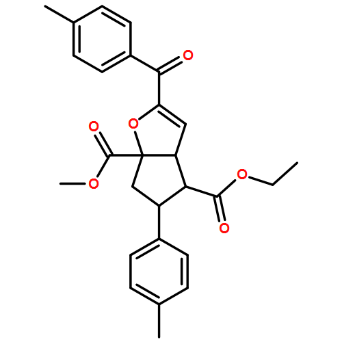 6aH-Cyclopenta[b]furan-4,6a-dicarboxylic acid, 3a,4,5,6-tetrahydro-2-(4-methylbenzoyl)-5-(4-methylphenyl)-, 4-ethyl 6a-methyl ester, (3aR,4S,5R,6aS)-rel-