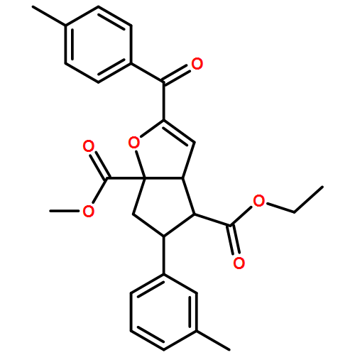 6aH-Cyclopenta[b]furan-4,6a-dicarboxylic acid, 3a,4,5,6-tetrahydro-2-(4-methylbenzoyl)-5-(3-methylphenyl)-, 4-ethyl 6a-methyl ester, (3aR,4S,5R,6aS)-rel-