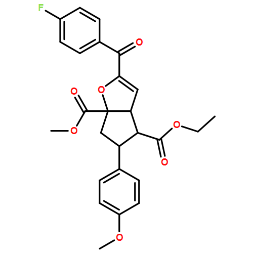 6aH-Cyclopenta[b]furan-4,6a-dicarboxylic acid, 2-(4-fluorobenzoyl)-3a,4,5,6-tetrahydro-5-(4-methoxyphenyl)-, 4-ethyl 6a-methyl ester, (3aR,4S,5R,6aS)-rel-