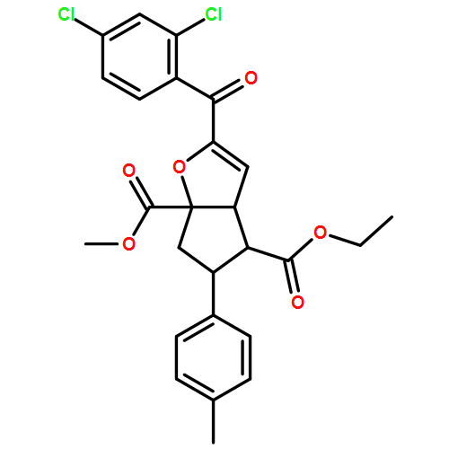 6aH-Cyclopenta[b]furan-4,6a-dicarboxylic acid, 2-(2,4-dichlorobenzoyl)-3a,4,5,6-tetrahydro-5-(4-methylphenyl)-, 4-ethyl 6a-methyl ester, (3aR,4S,5R,6aS)-rel-