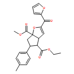 6aH-Cyclopenta[b]furan-4,6a-dicarboxylic acid, 2-(2-furanylcarbonyl)-3a,4,5,6-tetrahydro-5-(4-methylphenyl)-, 4-ethyl 6a-methyl ester, (3aR,4S,5R,6aS)-rel-