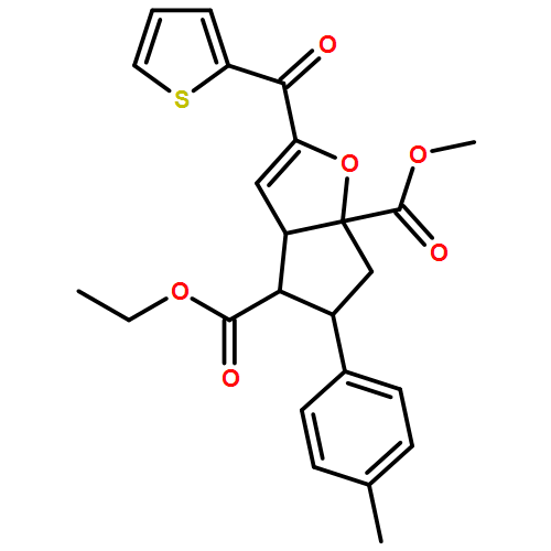 6aH-Cyclopenta[b]furan-4,6a-dicarboxylic acid, 3a,4,5,6-tetrahydro-5-(4-methylphenyl)-2-(2-thienylcarbonyl)-, 4-ethyl 6a-methyl ester, (3aR,4S,5R,6aS)-rel-