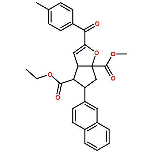 6aH-Cyclopenta[b]furan-4,6a-dicarboxylic acid, 3a,4,5,6-tetrahydro-2-(4-methylbenzoyl)-5-(2-naphthalenyl)-, 4-ethyl 6a-methyl ester, (3aR,4S,5R,6aS)-rel-