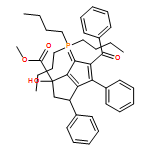 1-Pentalenecarboxylic acid, 5-benzoyl-1,2,3,6-tetrahydro-1-hydroxy-3,4-diphenyl-6-(tributylphosphoranylidene)-, methyl ester, (1R,3R)-rel-