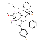 1-Pentalenecarboxylic acid, 5-benzoyl-3-(4-bromophenyl)-1,2,3,6-tetrahydro-1-hydroxy-4-phenyl-6-(tributylphosphoranylidene)-, methyl ester, (1R,3R)-rel-