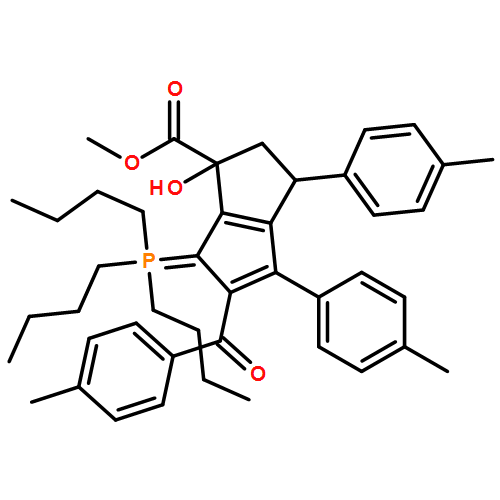 1-Pentalenecarboxylic acid, 1,2,3,6-tetrahydro-1-hydroxy-5-(4-methylbenzoyl)-3,4-bis(4-methylphenyl)-6-(tributylphosphoranylidene)-, methyl ester, (1R,3R)-rel-